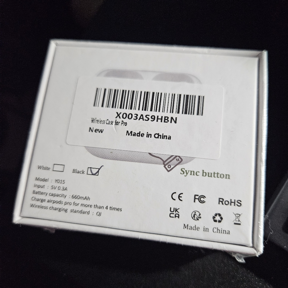 AIRPODS PRO CHARGING Replacement charger case Apple earbuds NEW BLACK Y015 - Picture 3 of 4